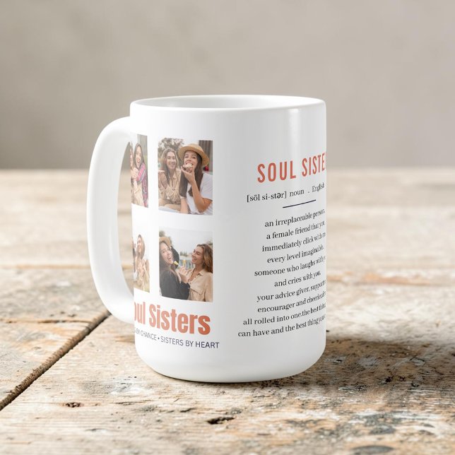Soul Sister Definition Foto Collage Vit Kaffemugg (Skapare uppladdad)