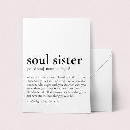 Soul Sister Definition Ordbok Konst Greeting Card Kort