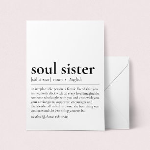 Soul Sister Definition Ordbok Konst Välkomsthälsni Kort