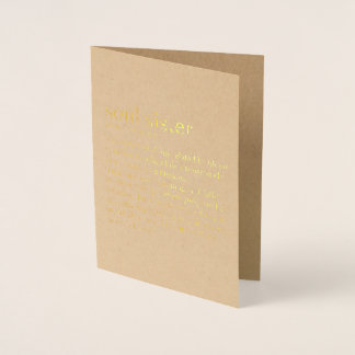 Soul Sister Gold Foil Kraft Greeting Card Folierat Kort