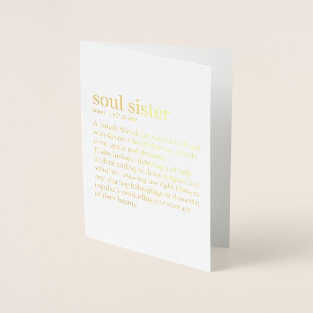 Soul Sister Gold Foil Kraft Greeting Card Folierat Kort (Framsida)
