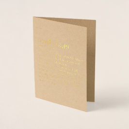 Soul Sister Guld Folie Kraft Grattiskort Folierat Kort