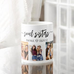 Soul Sisters 3 Photo Collage Keepsak Kaffemugg<br><div class="desc">Firar systrätten med systrarna 3 Photo Collage Keepsaké Gift Coffee Mugg. Det här pulserande mugg har en fantastisk samling av tre omhuldade foton, som fångar speciella ögonblick som delas med dina systrar. Shock rosa ger en roligt och snyggt beröring och skapar det som en fristående biet för kaffe eller te...</div>