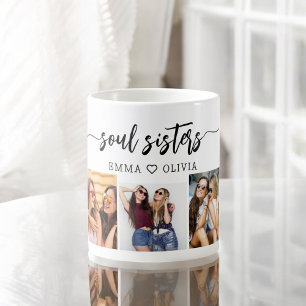Soul Sisters 3 Photo Collage Keepsak Kaffemugg