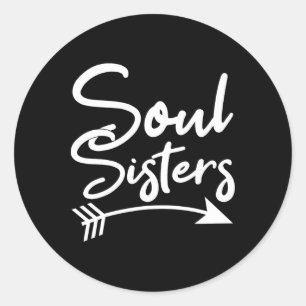 Soul Sisters Best Friend Vänskap Ord Bff Runt Klistermärke