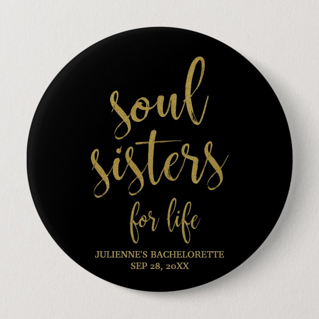 Soul Sisters for Life Glitter Bachelorette Knapp (Framsida)