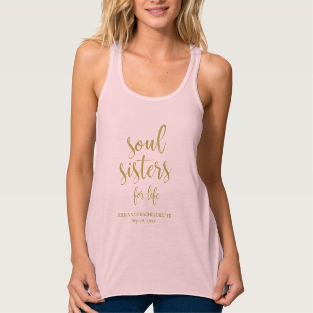 Soul Sisters for Life Glitter Bachelorette Linne Med Racerback (Framsida)