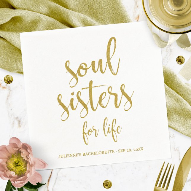 Soul Sisters for Life Glitter Bachelorette Pappersservett (Skapare uppladdad)