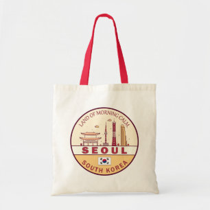 Söul Sydkorea City Skyline Emblem Tygkasse