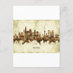 Söul Sydkorea Cityscape Inbjudan Vykort