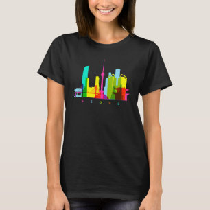 Söul Sydkorea Färgfull sydkoreansk Skyline Ea T Shirt