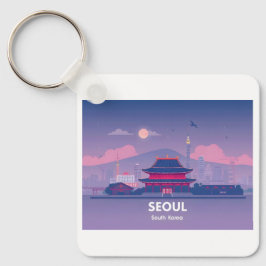 Söul Sydkorea Pastel Travel Design Nyckelring