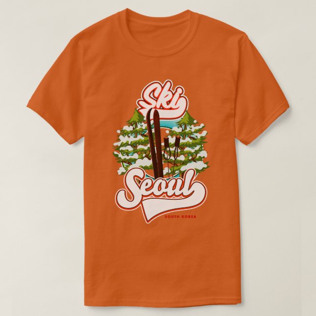 Söul Sydkorea Ski T Shirt (Design framsida)