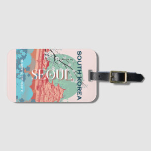 Söul Sydkorea Travel Art Bagagebricka