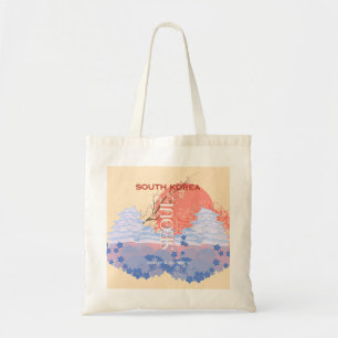 Söul Sydkorea Travel Art, Pastel Tygkasse