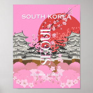 Söul Sydkorea Travel Art Poster