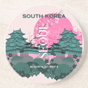 Söul Sydkorea Travel Art Underlägg