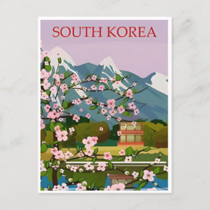 Söul Sydkorea Travel Art Vintage retro Vykort