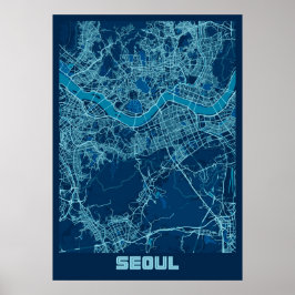 Söul - Sydkoreas fredsstad Karta Poster