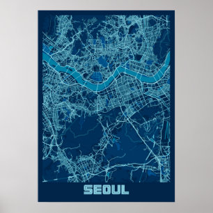 Söul - Sydkoreas fredsstad Karta Poster