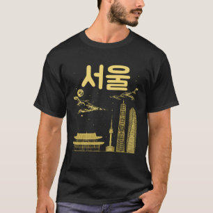 Söul Sydkoreas huvudstad skriven på koreanska Alph T Shirt