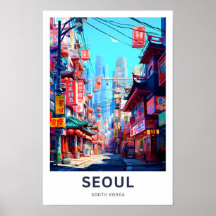 Söul Sydkoreas reseutskrift Poster