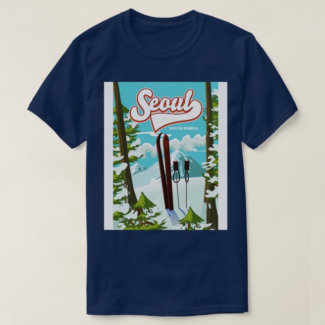 Söul Sydkoreas skidreseaffisch T Shirt (Design framsida)