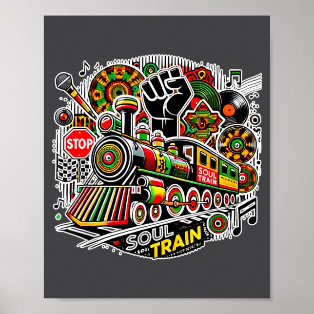 Soul Train African American Melanin Africa Black H Poster (Framsidan)