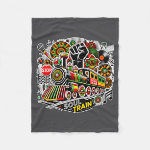 Soul Train afroamerikansk melanin Afrika svart H Fleecefilt