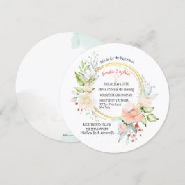 Soula Round Baptism-inbjudan Inbjudningar