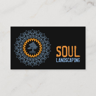 SoulBonzai för svart blått orange träd Visitkort