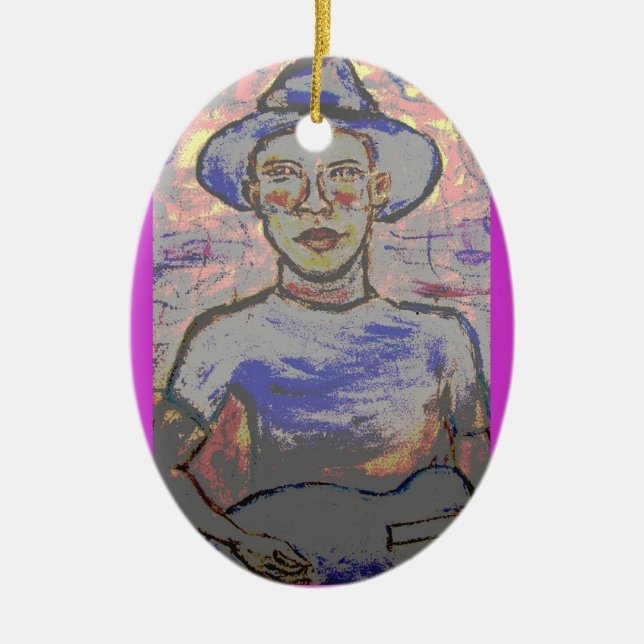 Soulful Bluesman Julgransprydnad Keramik (Framsidan)