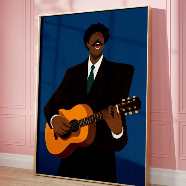 Soulful Guitar Player Wall Art Print | Modern Folk Poster (Skapare uppladdad)
