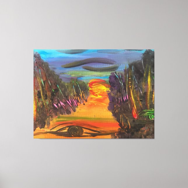 Soulful Horizon Hand Painted Design  Canvastryck (Framsida)