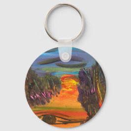 Soulful Horizon Hand Painted Design  Nyckelring