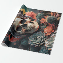 Soulful Warrior, Native American Goth Skull