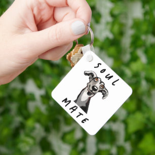 Soulmat, lustigt galgo, piskor, greyhound nyckelring