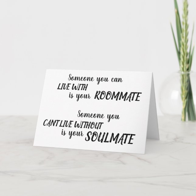 Soulmate Anniury Brushstroke-skript Romantic Kort (Framsida)