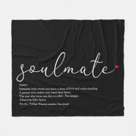 Soulmate Definition Elegant Skript Kärlek Hjärtat Fleecefilt