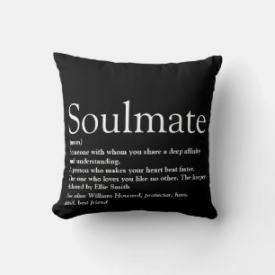 Soulmate Definition Svart och Vitt Rolig Kudde