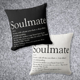 Soulmate Definition Svart och Vitt Rolig Kudde