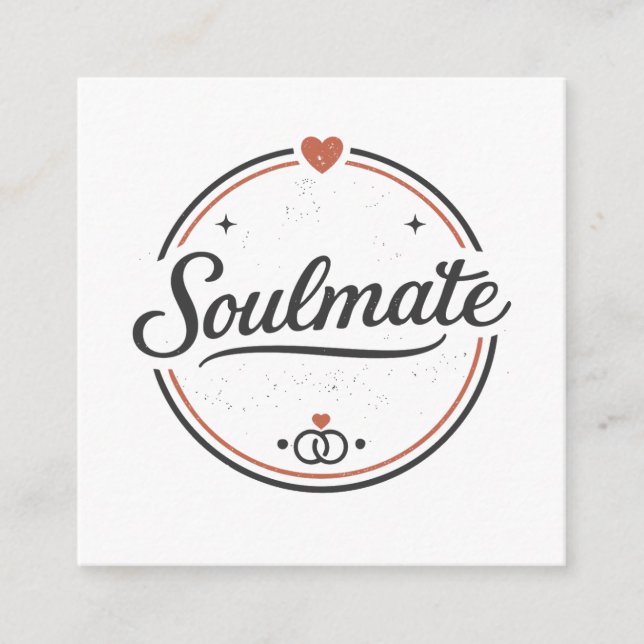Soulmate Retro Love Minimal(Light) Couple Matching Tilläggskort (Framsida)
