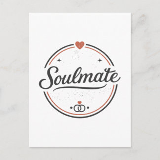 Soulmate Retro Love Minimal(Ljus) Matchande Par Vykort