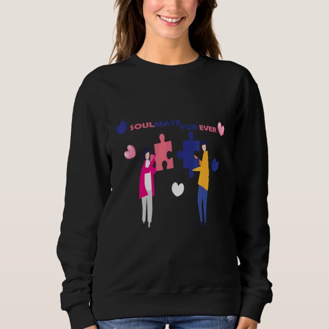Soulmates For Ever Matching Couple For Husband and T Shirt (Framsida)
