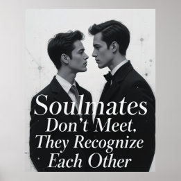 Soulmates Gay Couple Kärlek Citote Art Poster