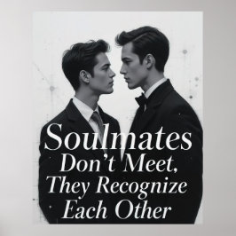 Soulmates Gay Couple Kärlek Citote Art Poster