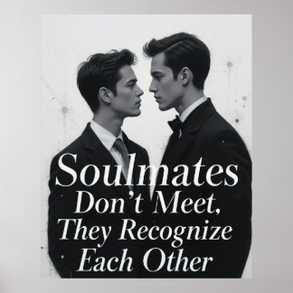 Soulmates Gay Couple Kärlek Citote Art Poster