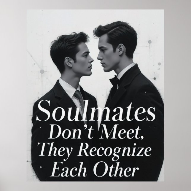 Soulmates Gay Couple Kärlek Citote Art Poster (Framsidan)