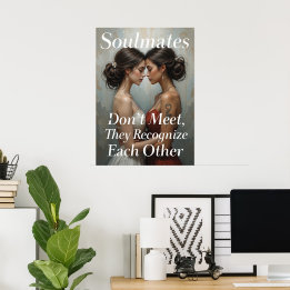 Soulmates inspirationerande Vänskap för kvinnor Poster