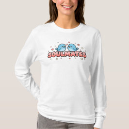 Soulmates: Kawaii blåfåglar Pastell Kärlek T Shirt